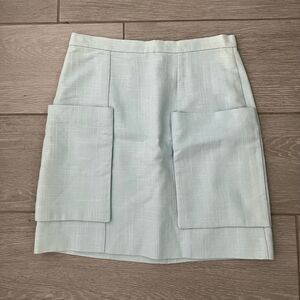 Whistles Linen Blend Skirt Preppy size 6 Light Baby Blue